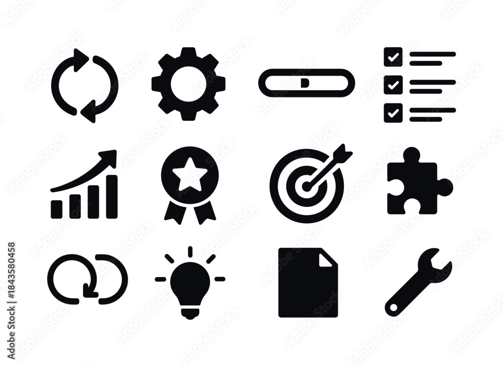 Obraz premium Continuous Improvement Icons. Continuous improvement. Solid icon