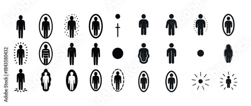 Diverse pictograms: human figures in various styles and silhouet