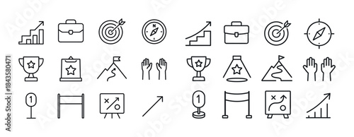Minimalist achievement icons collection for motivation and succe