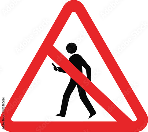 Caution: avoid distracted walking, put away your mobile phone for safety