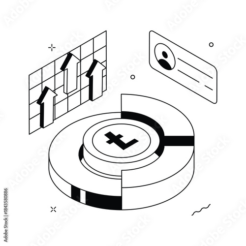 Grab this creatively designed amazing isometric illustration of business growth