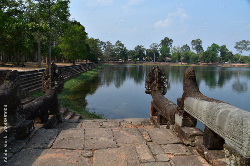 Naklejka premium カンボジア シェムリアップ遺跡群 スラ・スラン