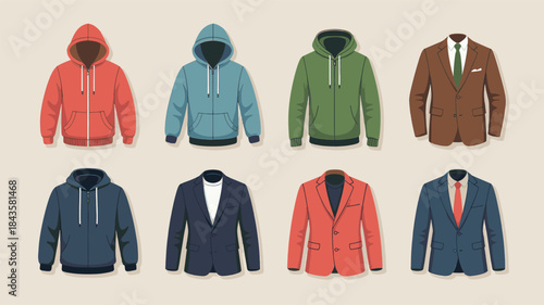 Hoodies and Suit Jackets in Various Styles