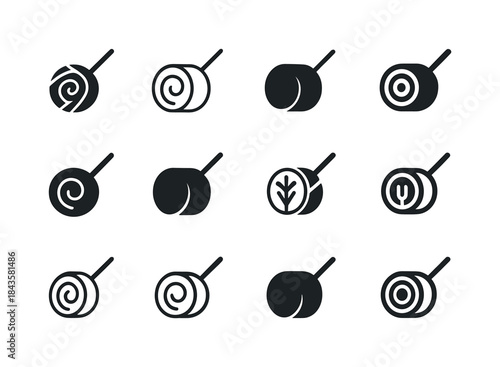 Hay Bale Icons. Hay Bales. Icon set. Set Logo of Hay Bales: hay