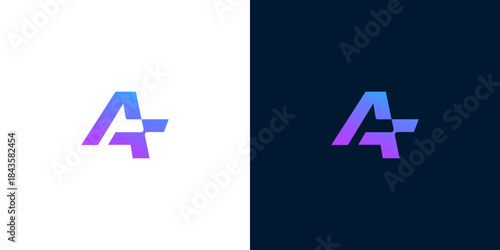 Modern and professional letter A logo design featuring a vibrant gradient color palette, perfect for innovative tech companies seeking a distinctive brand identity