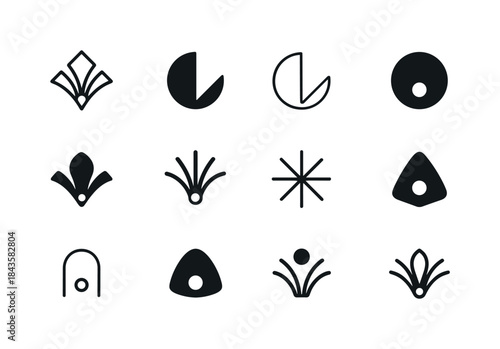 Creative Logo Variations. Creator. Icon set. Set Logo of Creator