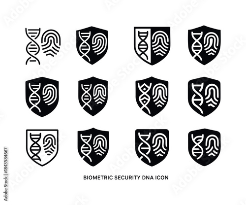 Biometric Security Icons. Biometric Security. Icon set. Set Logo
