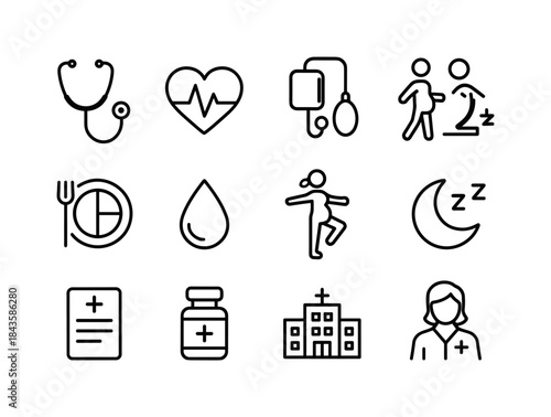 Maternal Health Icons. Maternal Health. Line icon set of Materna