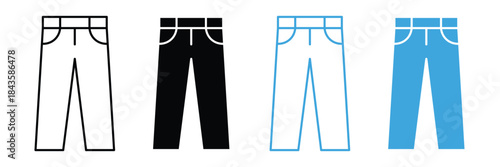 Jeans pants icon set. vector illustration 