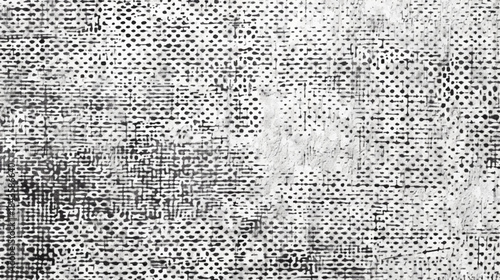 White and Black Rug with Patterned Screen Print