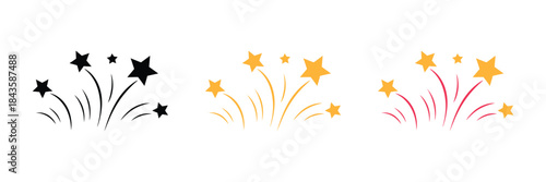Starburst celebration sparkle vector illustration. firework party event joy symbol. happy new year firework vector illustration 