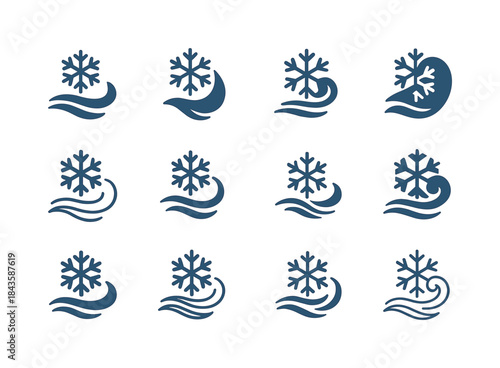 Chilly Breeze Icons. Chilly Morning Breeze. Icon set. Set Logo o