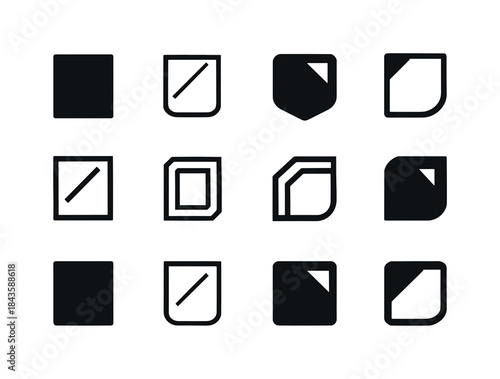 Mirror Corner Logos. mirror corner. Icon set. Set Logo of mirror