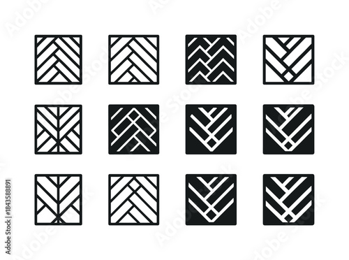 Decorative Wall Panel Logos. Decorative Wall Panel. Icon set. Se