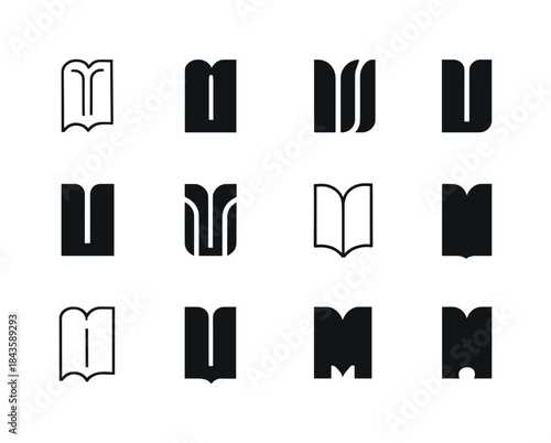 Typography Logo Variations. Editorial typography. Icon set. Set