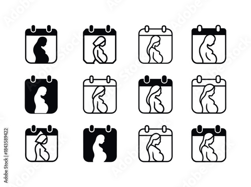 Prenatal Care Icons. prenatal care. Icon set. Set Logo of prenat