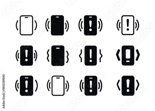 Shaking Phone Logos. Shaking. Icon set. Set Logo of Shaking: sha