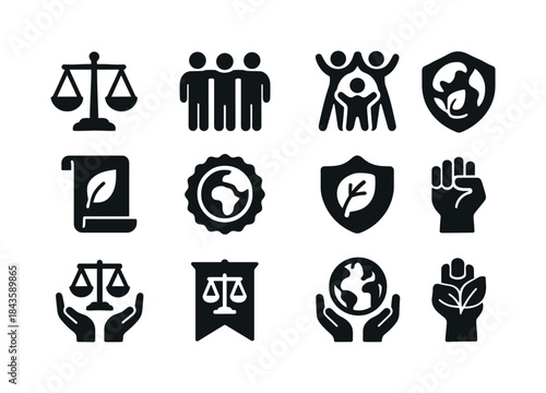 Environmental Justice Icons. Environmental justice. Solid icon s