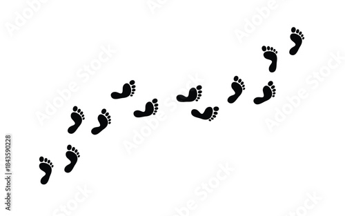 Footprint vector. foot trace step vector illustration 