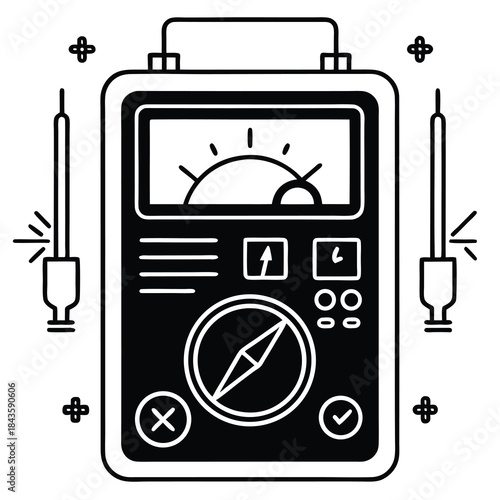 vector illustration of a multimeter 
