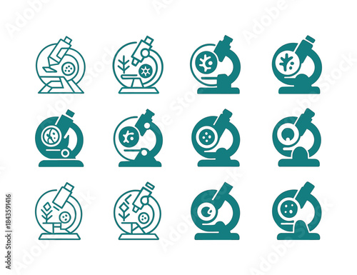 Algal Bloom Icons. Algal bloom control. Icon set. Set Logo of al