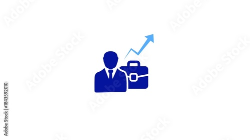 Way to success and growing. Businessman icon. Benefits for Employees icon. A professional business logo combining a briefcase.