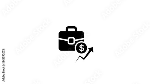 Bag compensation icon simple dollar briefcase glyph icon . Bank money bag icon simple background .