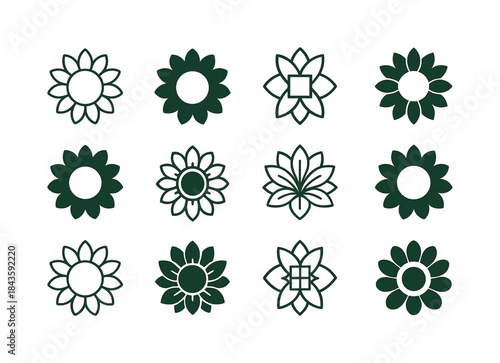 Nature Logo Variations. Nature vibe package design with flowers