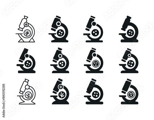 Algal Bloom Icons. Algal bloom control. Icon set. Set Logo of al