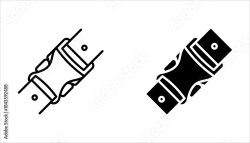 Buckle icon set, on white background.