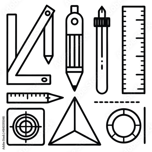 vector illustration of a set of tools