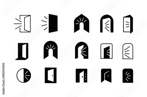 Dreams Illustrated Logos. dreams coming true. Icon set. Set Logo