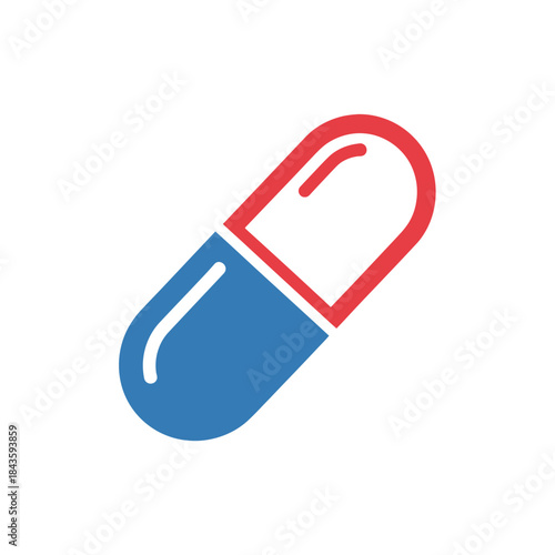 Medicine capsule icon for health and wellness concepts