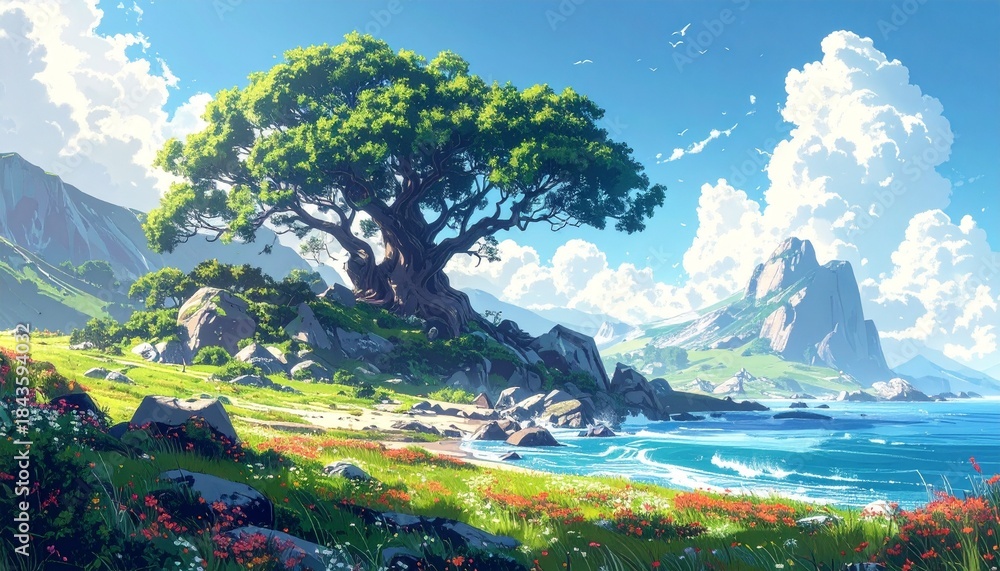 Naklejka premium 天空 森
