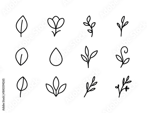 Garden Icon Set. Garden-inspired icons. Line icon set of garden-