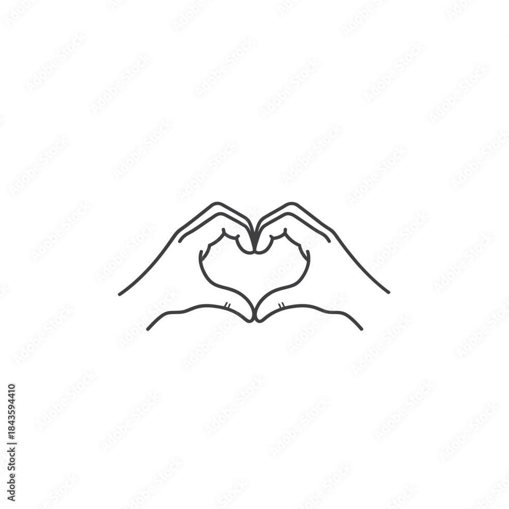 Fototapeta premium Hands forming a heart shape with fingers on white background