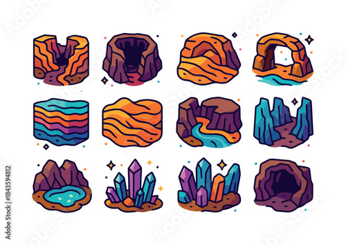 Colorful Subterranean Landscapes. Subterranean landscapes. Color