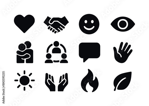 Emotional Connection Icons. Emotional Connection. Solid icon set