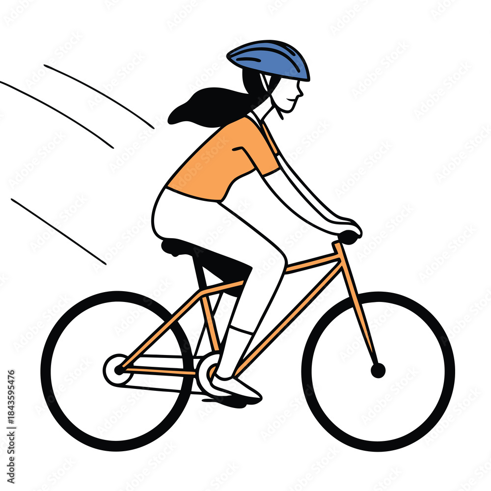 Obraz premium silhouette of a woman riding bicycle