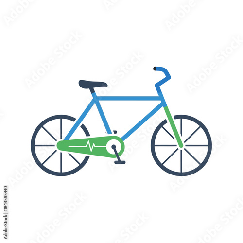 Colorful bicycle on white background