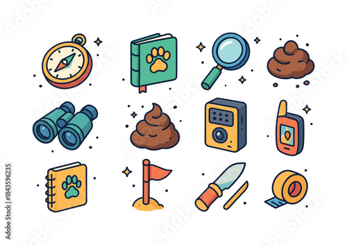Colorful Tracking Icons. Tracking Tools. Colorful isometric vect