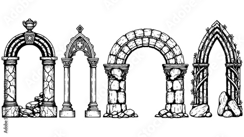 Ancient stone archway entrance of the Cathedral of St Louis