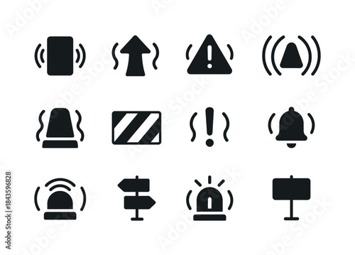 Shaking Signals Icons. Shaking Signals. Solid icon set of Shakin