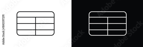 Table layout icon . Web excel data table  icon in spreadsheet database chart icon. Vector illustration. isolated on white and black background. EPS 10 .