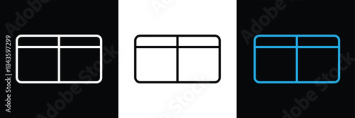 Table layout icon . Web excel data table  icon in spreadsheet database chart icon. Vector illustration. isolated on white and black background. EPS 10 .