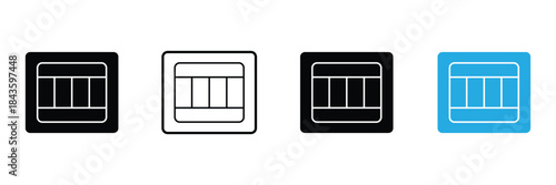 Table layout icon . Web excel data table  icon in spreadsheet database chart icon. Vector illustration. isolated on white and black background. EPS 10 .