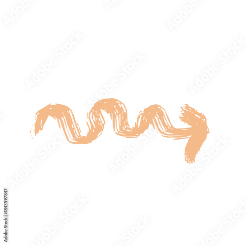 Beige handdrawn brush arrow wave