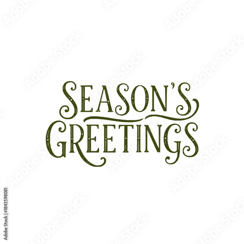 Season's greetings elegant holiday hand lettering