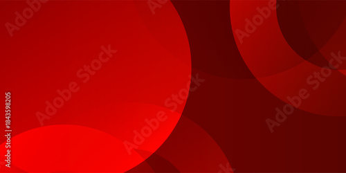 Abstract red gradient circles shape background with shadow decoration. Futuristic Technology Concept