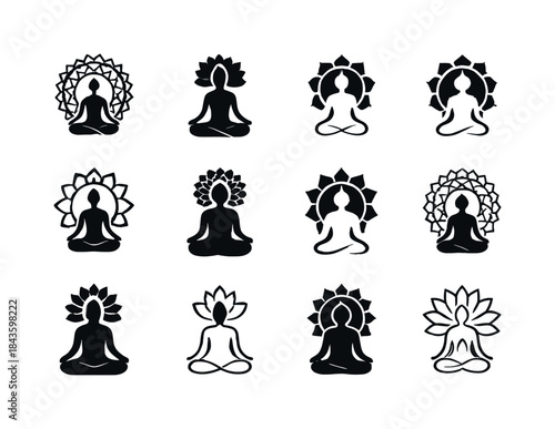 Chakra Energy Symbols. energy flow in human body (chakra represe